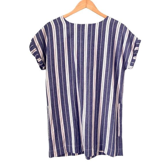 Tularosa Boho Blue Stripped Tunic Dress with Tassel in Size Medium - Picture 5 of 13